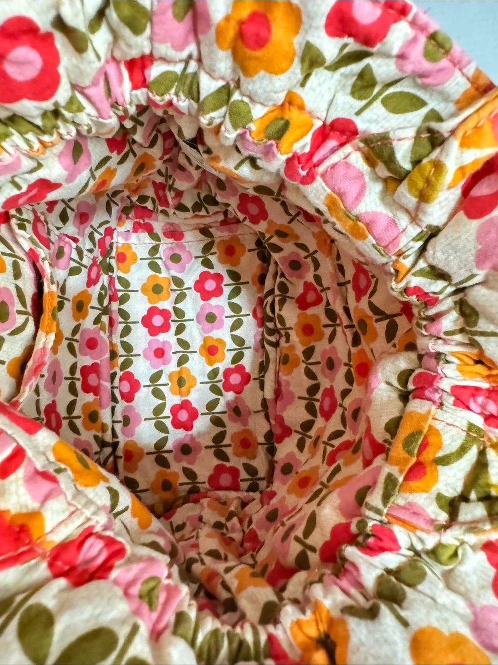 Vera Bradley Folkloric Emma Drawstring Bucket Bag Floral Retired Prairie Quilted
